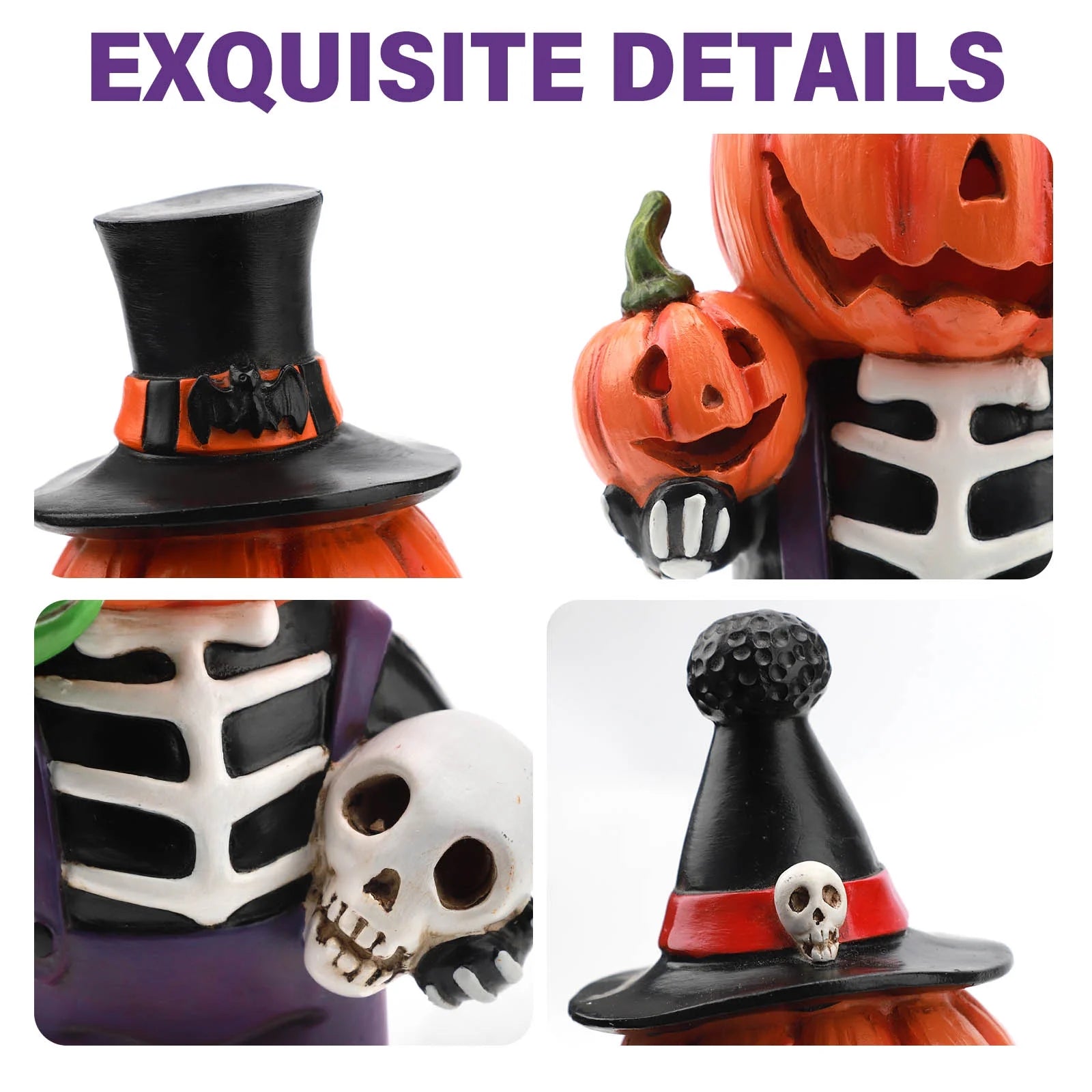 2 Pcs Light up Halloween Pumpkin Decorations, Tabletop Halloween Decor Indoor with Color Changing Lights, Halloween Gifts