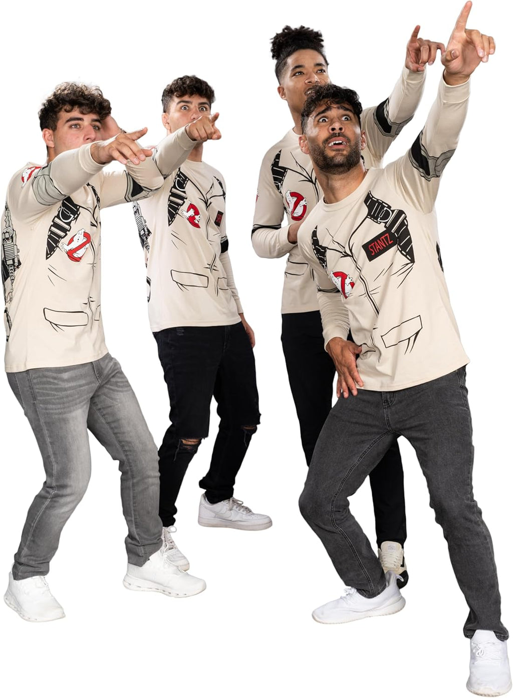 Back Print Graphic Tees Ghostbusters Adult Long Sleeve Costume T-Shirt for Men & Women