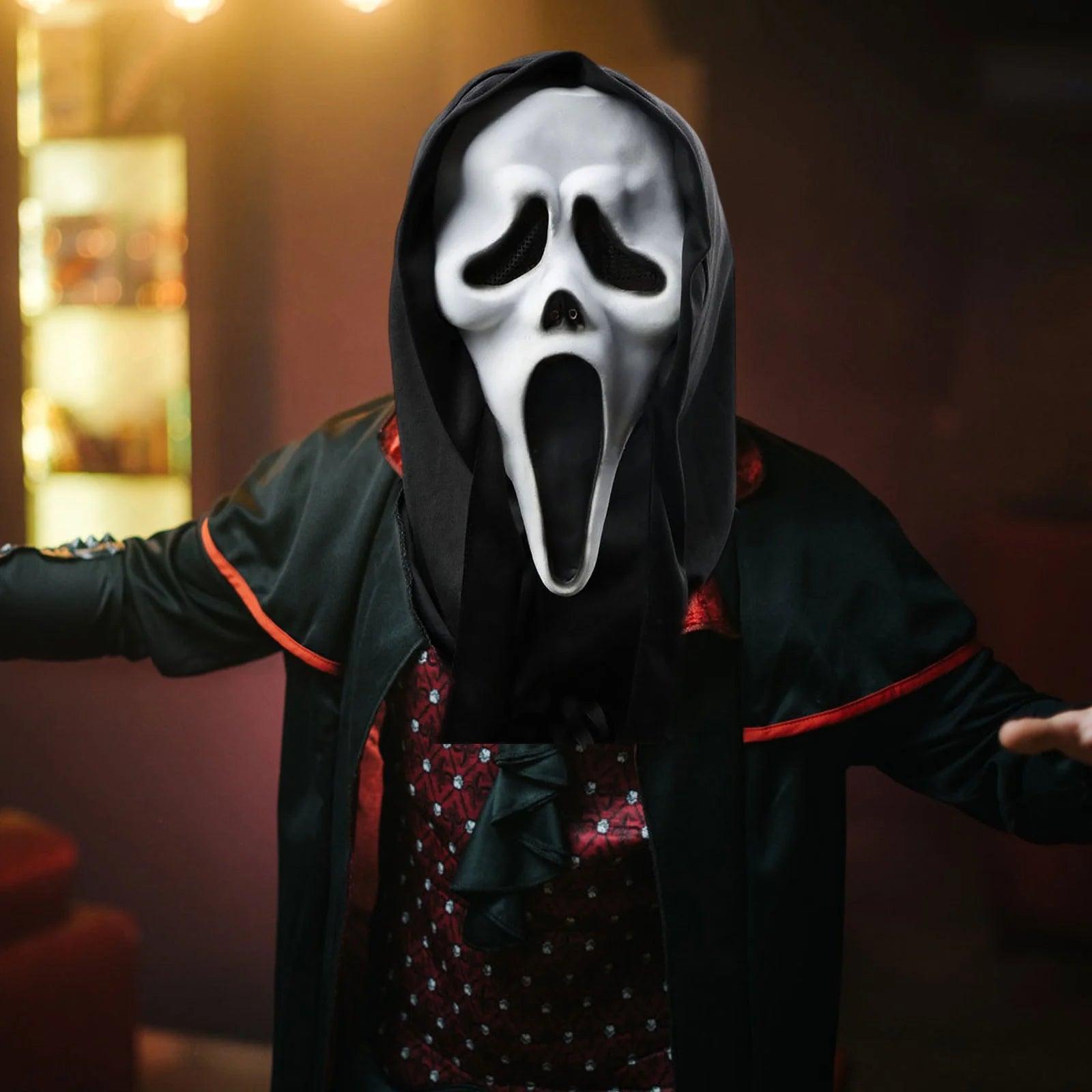 Halloween Decorations, Halloween Ghostface Mask, Natural Latex Scary Skull Mask, Horror Full Head Masque, Halloween Party Costume Cosplay Props, Halloween Party Decorations