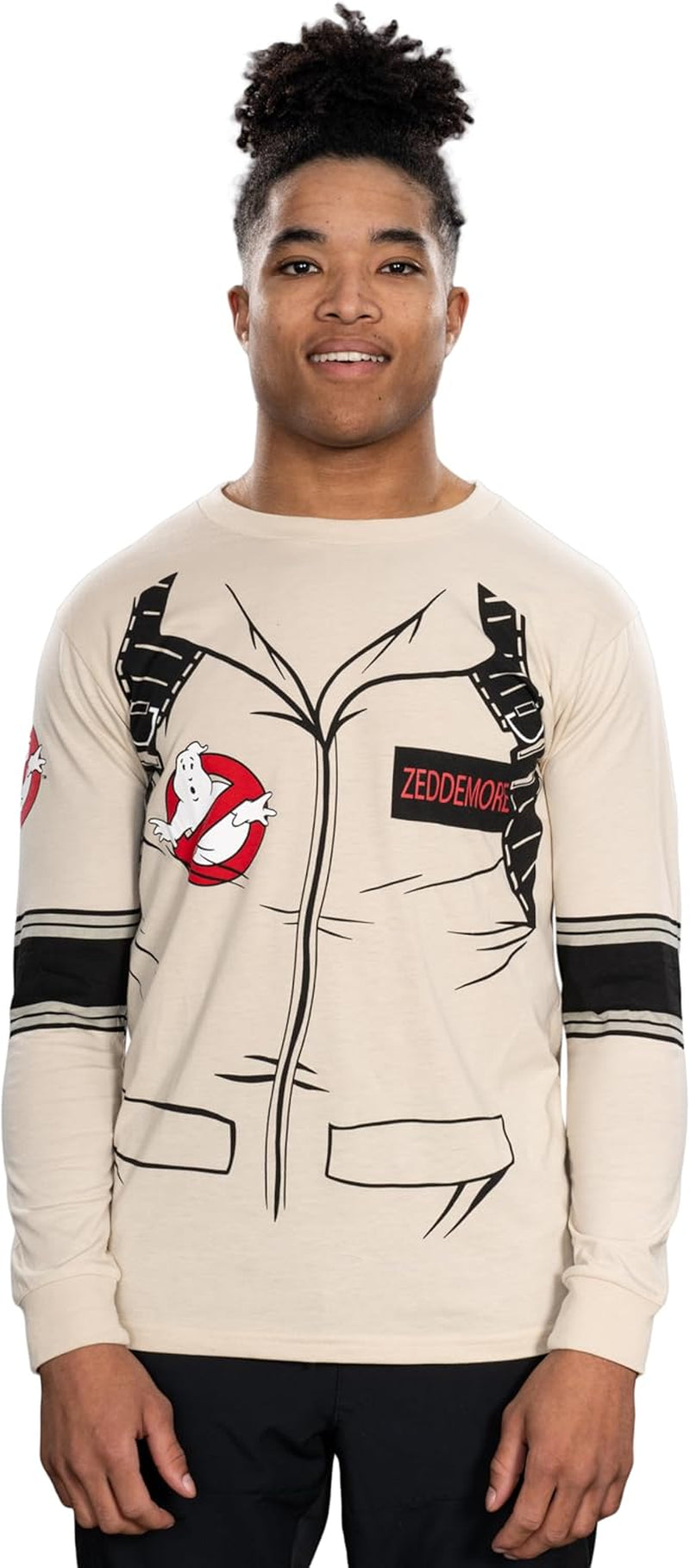 Back Print Graphic Tees Ghostbusters Adult Long Sleeve Costume T-Shirt for Men & Women