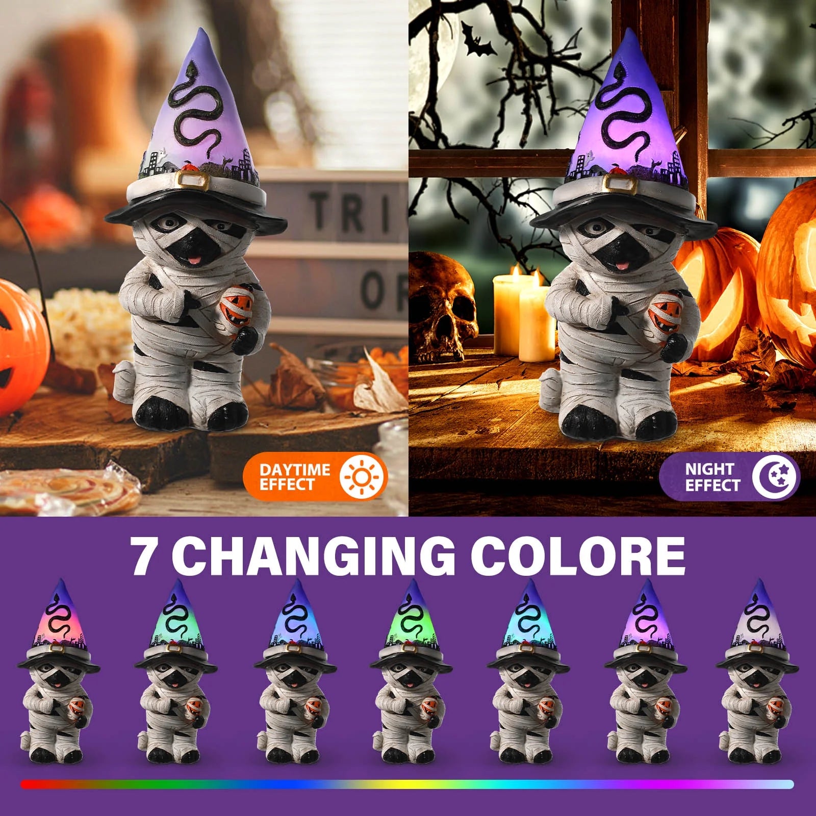 Halloween Table Decor Mummy Dog Figurine Light up Halloween Gifts Halloween Decorations Indoor