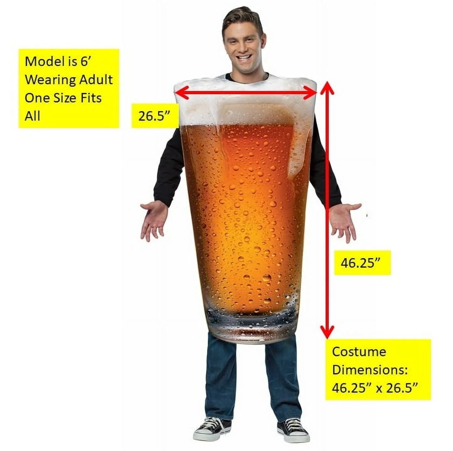 Get Real Beer Pint Men'S Halloween Costume for Adult, Regular One Size