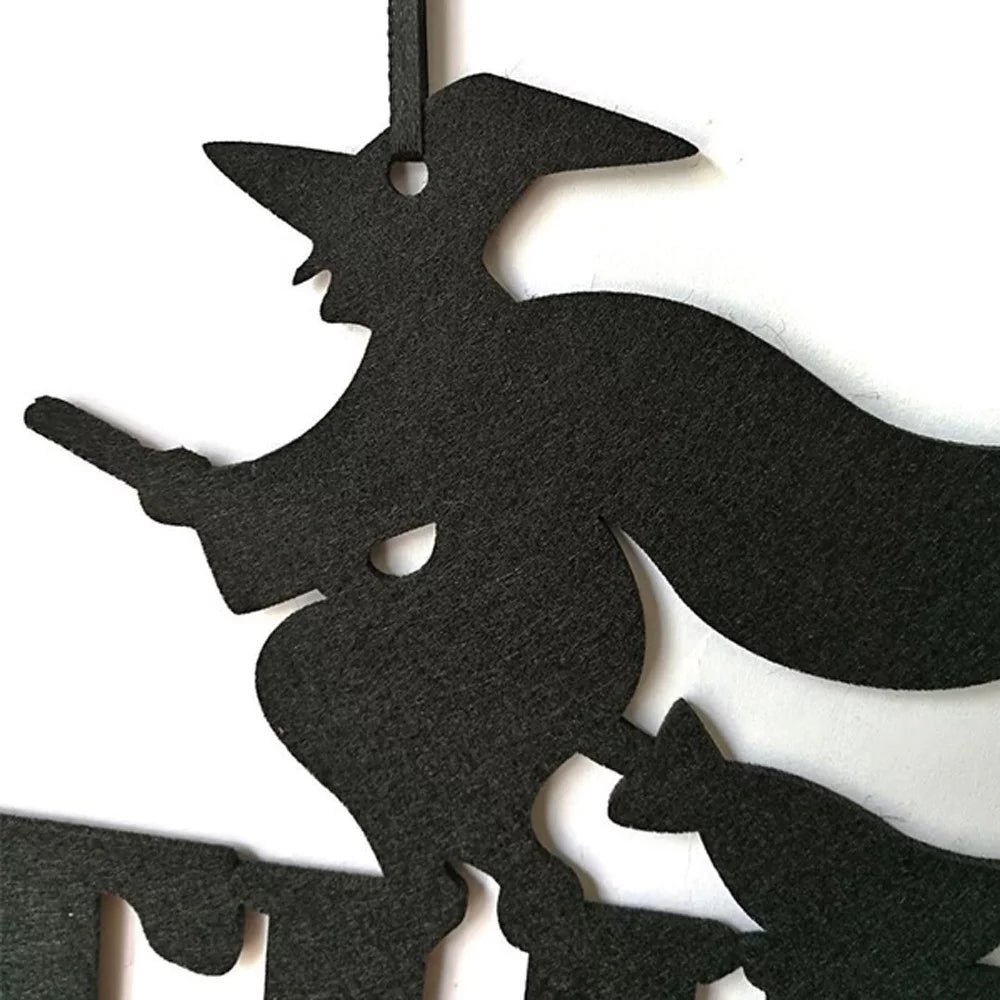 Hanging Sign Decorations Non-Woven Trick or Treat and the Witch Is in Front Door and Wall Decoration Indoor Outdoor Yard Haunted House Party Supplies, Decor