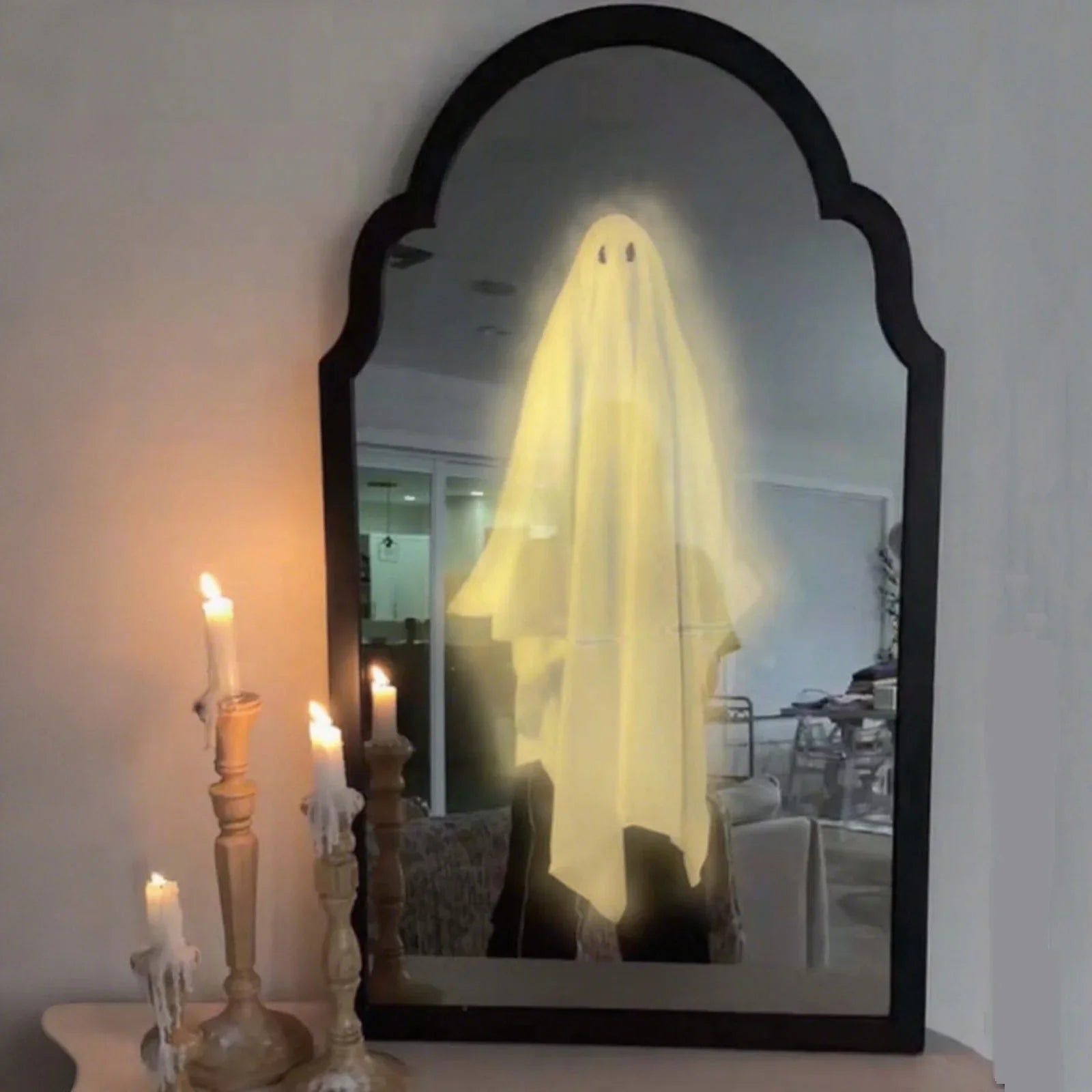 Ghost Mirror 2025 Halloween Ghost Decorations, Halloween Hologram Ghost Mirror, Spooky Scary Ghosts Decor, Hallowmas Party Supplies