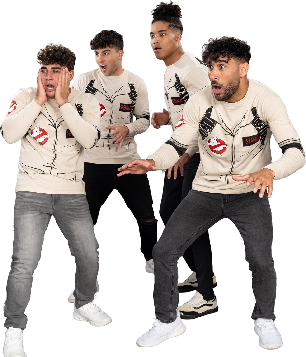 Back Print Graphic Tees Ghostbusters Adult Long Sleeve Costume T-Shirt for Men & Women