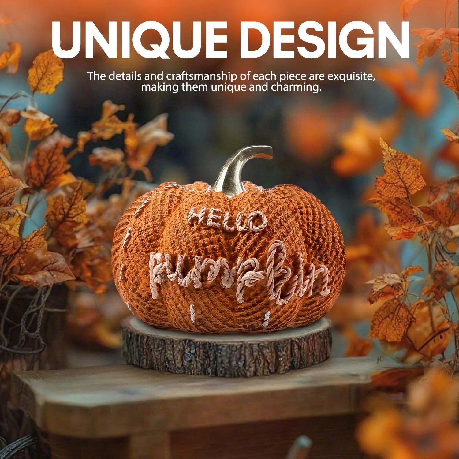 Halloween Pumpkin Decor for Halloween Decorations Indoor, Resin Pumpkin Decoration for Halloween Table Decor