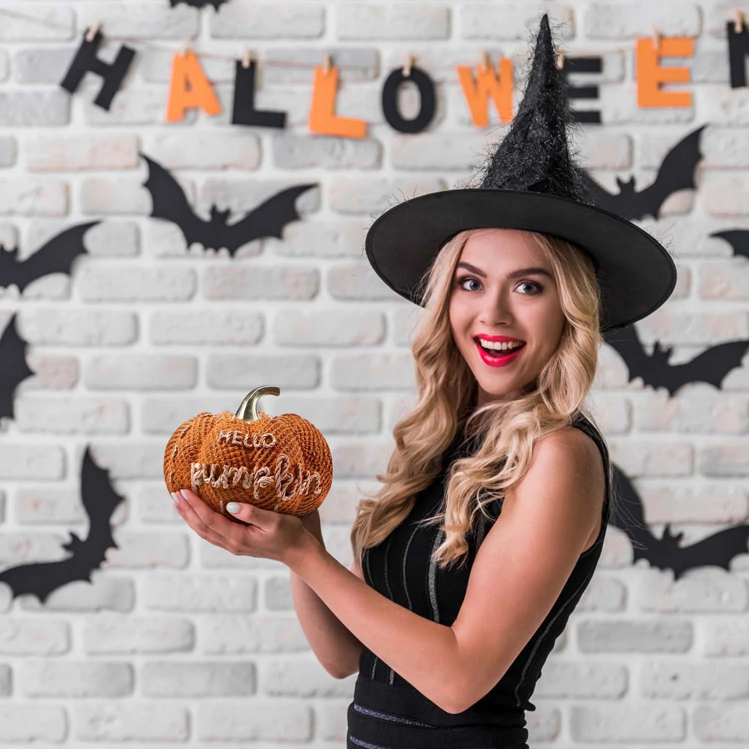 Halloween Pumpkin Decor for Halloween Decorations Indoor, Resin Pumpkin Decoration for Halloween Table Decor