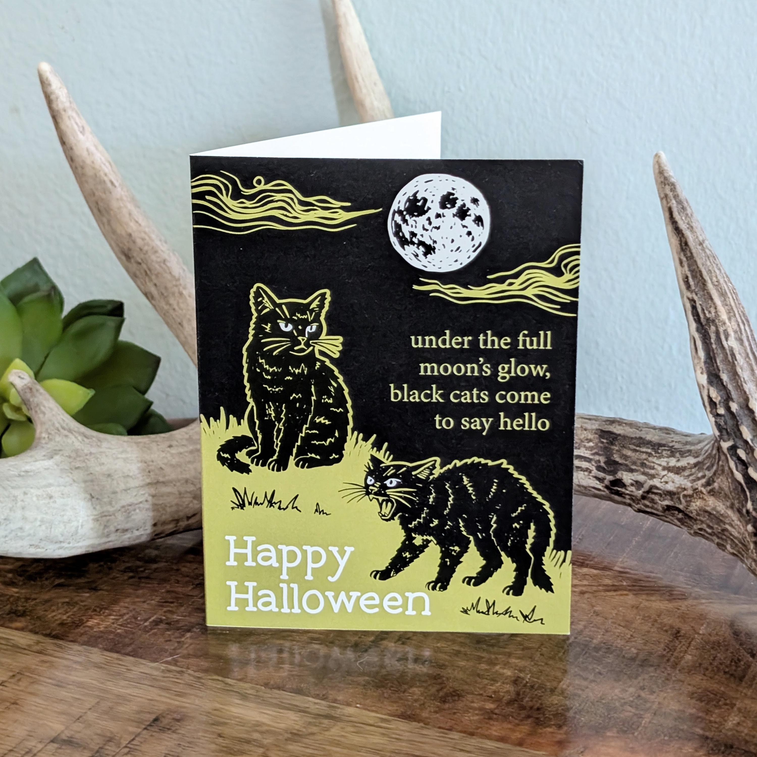 Halloween Card | Halloween | Halloween Cat | Cat Card | Halloween Cat Card | Halloween Postcard | Halloween Greeting Card | Spooky Cat Card