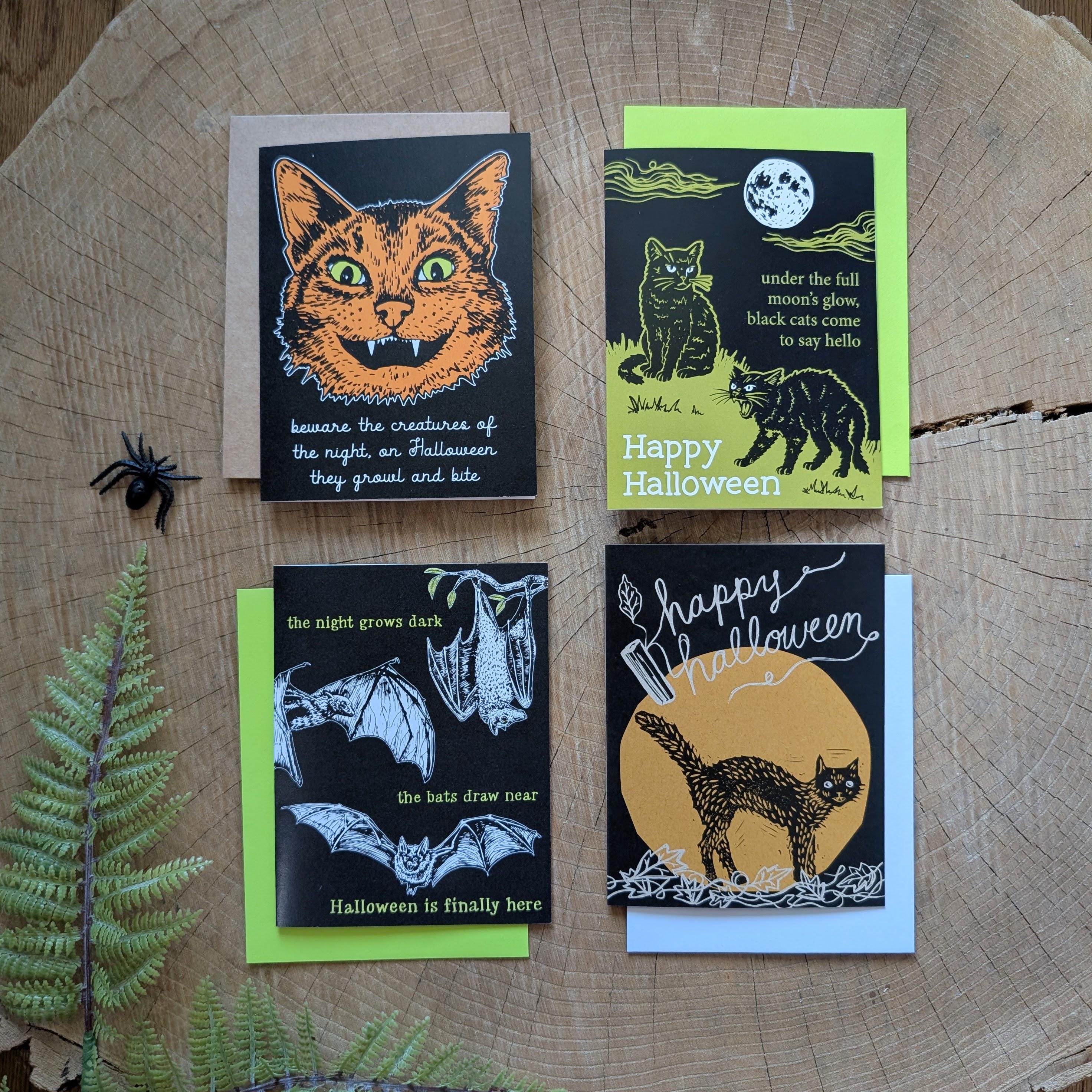 Halloween Card | Halloween | Halloween Cat | Cat Card | Halloween Cat Card | Halloween Postcard | Halloween Greeting Card | Spooky Cat Card